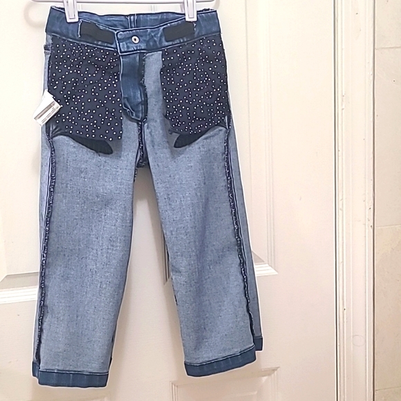 Catimini fancy jeans decorated with the leafs embroidery for a girl size… - Picture 11 of 12